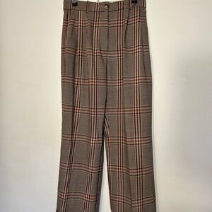 Wilfred Brown and Red Plaid Women’s Dress Pants